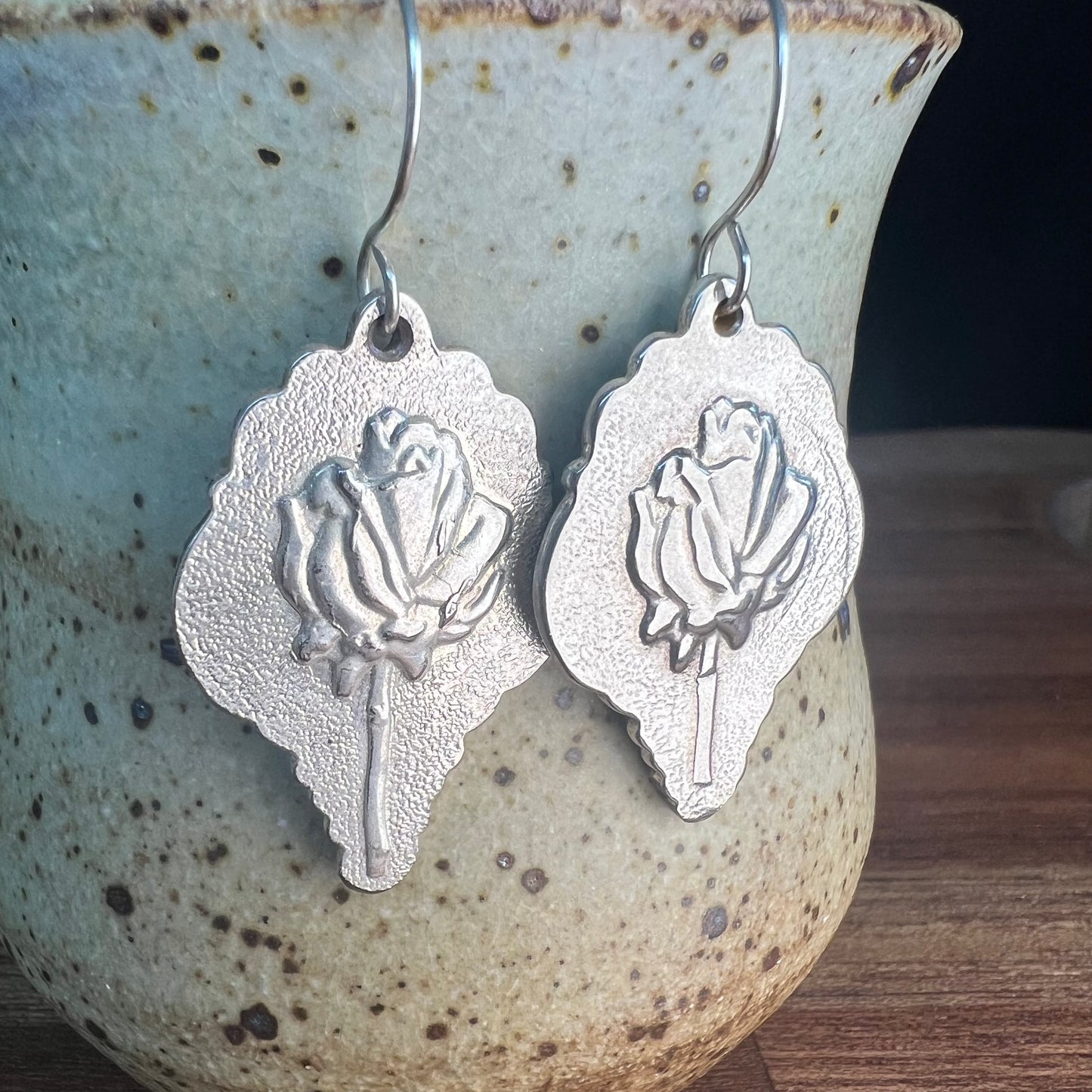 Rose Souvenir Spoon Earrings