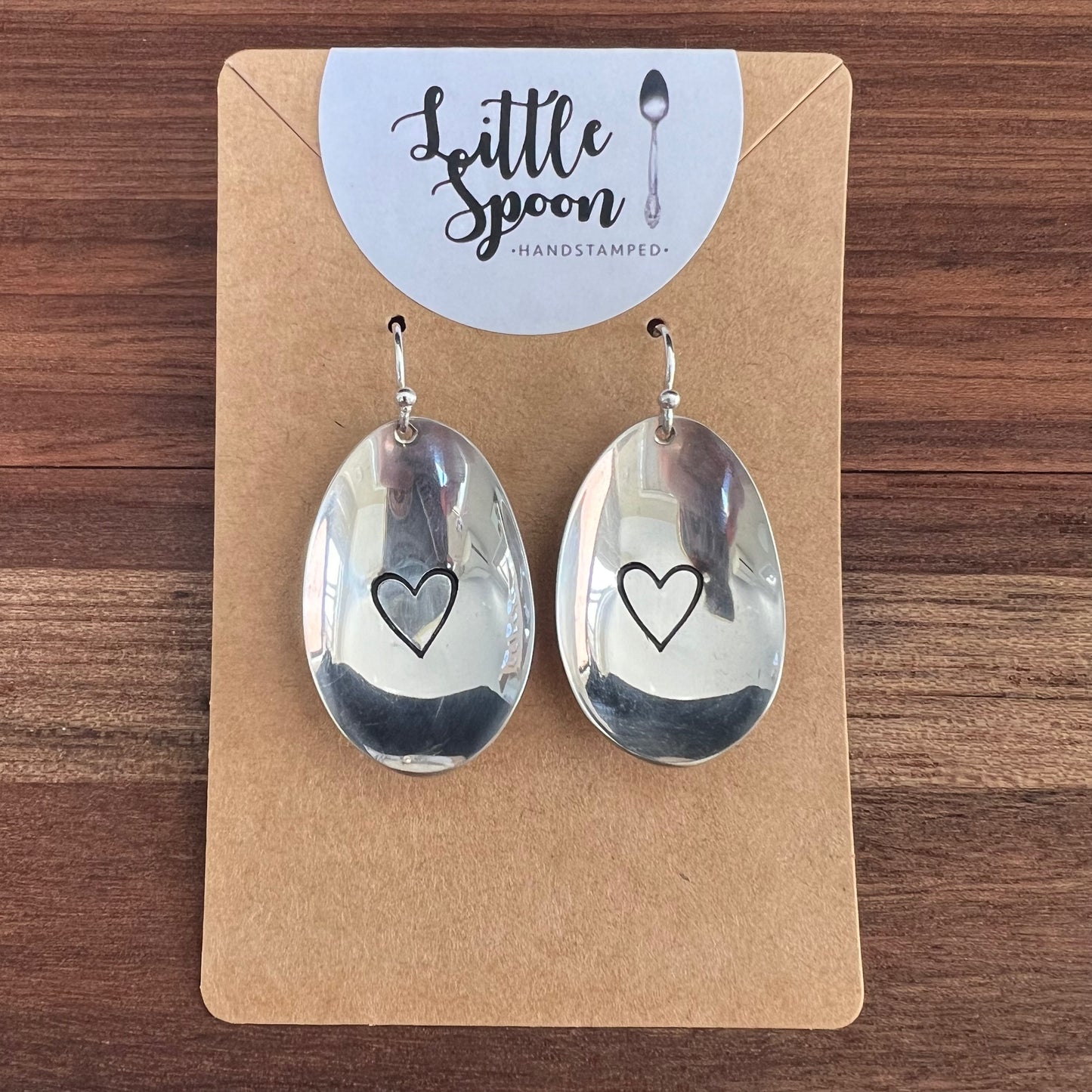 Darlene Stamped Heart Spoon Bowl Earrings
