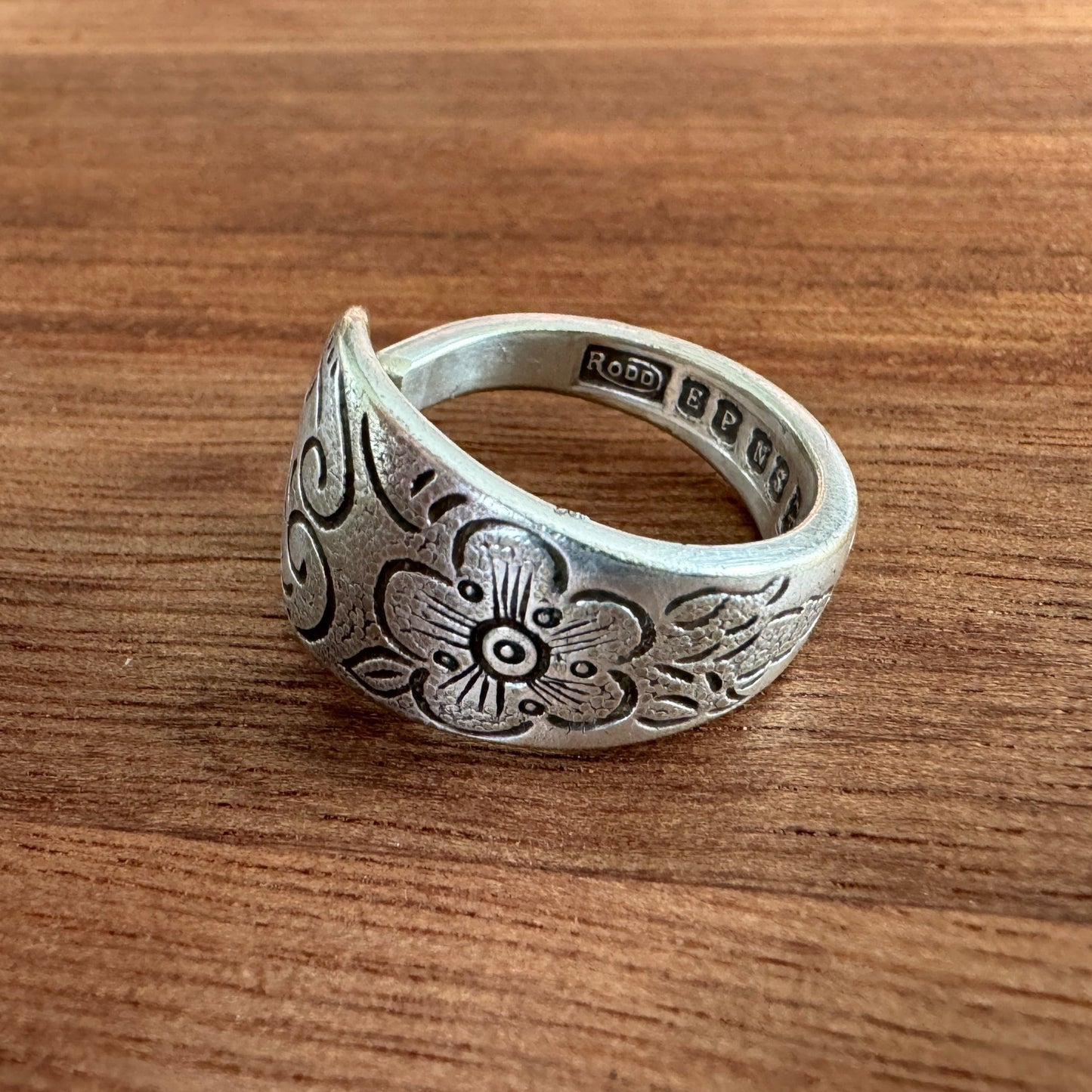 Jasmine Monogram "M" Spoon Ring