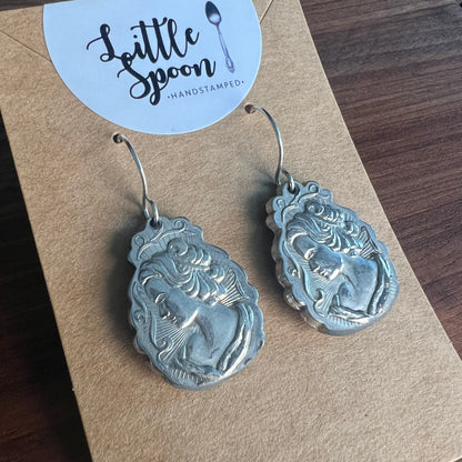 Cameo Ladies Souvenir Spoon Earrings